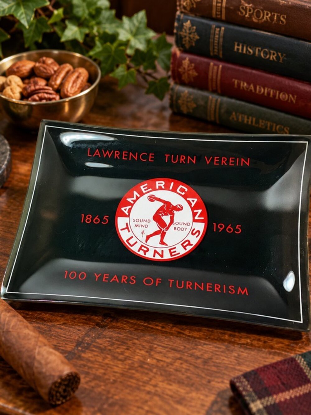 VINTAGE 1965 LAWRENCE TURN VEREIN – AMERICAN TURNERS CENTENNIAL TRAY